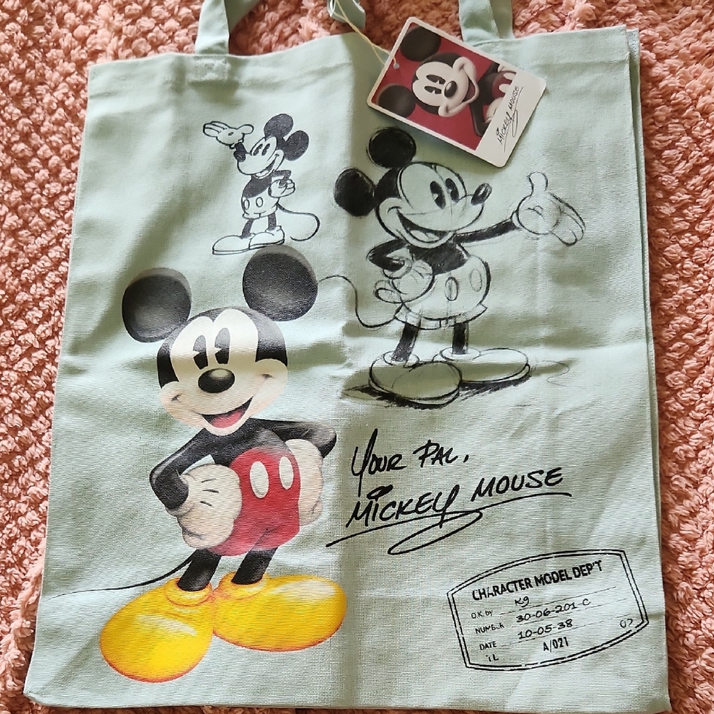 Disney Mickey Mouse Green Tote Bag